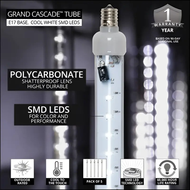 36’’ C9 Cascade Cool White SMD LED Tubes - Box of 5
