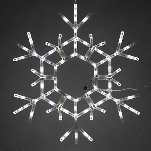 36" Folding Snowflake, Cool White Twinkle Lights