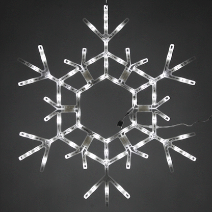 36" Folding Snowflake, Cool White Twinkle Lights