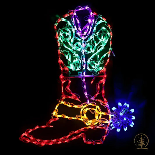 36’’ Tall Cowboy Boot Left Facing - Designer Series Display - Wireframes Displays and Yard Art