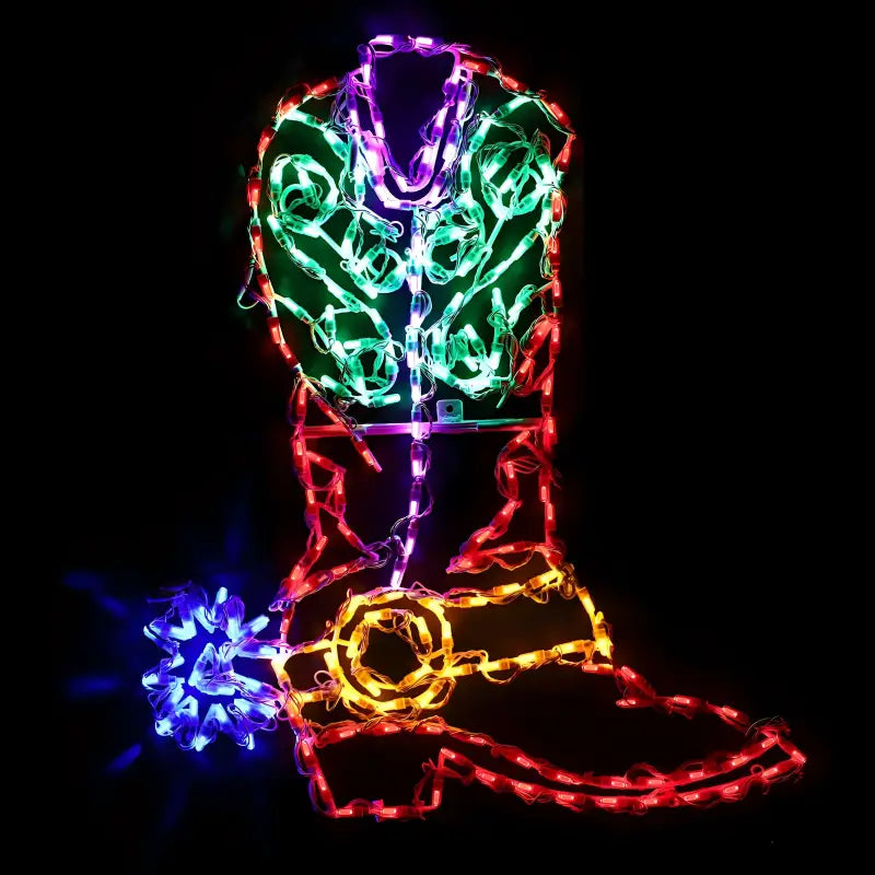 36’’ Tall Cowboy Boot Right Facing - Designer Series Display - Wireframes Displays and Yard Art