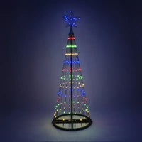 4' Multicolor LED Animated Outdoor Lightshow Tree, Black Frame
