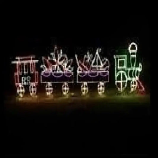 4 Pc Christmas Train Animated C7 Wheels - Wireframes Displays and Yard Art