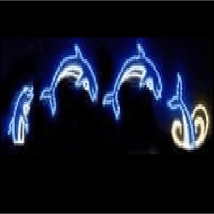 4 Piece Animated Jumping Dolphins Wireframes, Displays and Yard Art Lori's Lighted D'Lites