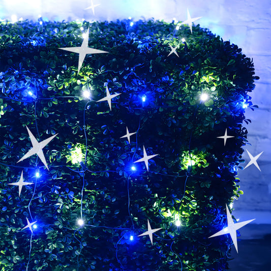 4’ x 6’ Blue and Cool White 5mm LED Smooth Fade DreamSpark Net Lights - Christmas Lights