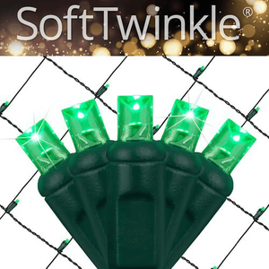 4' x 6' Green 5mm LED Christmas SofTwinkle Net Lights Christmas Lights Wintergreen Corporation