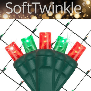 4' x 6' Red and Green 5mm LED Christmas SofTwinkle Net Lights Christmas Lights Wintergreen Corporation