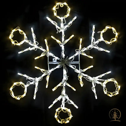 4ft Tall Let It Snow w/ RGB Lights and 6 Unique Snowflakes - Designer Series Display - Complete Scene - Wireframes
