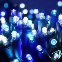 50 5mm ColorSplash Arctic - Teal, Blue, and Cool White LED Christmas Lights, 6" Spacing, Green Wire