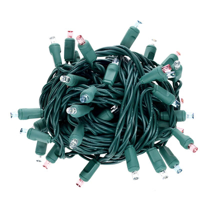 50 5mm ColorSplash Cotton Candy Multicolor LED Christmas Lights 6’’ Spacing - Christmas Lights
