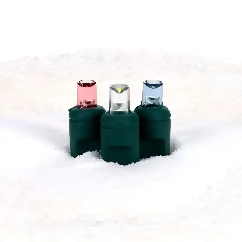 50 5mm ColorSplash Cotton Candy Pink Cool White Teal LED Christmas Lights 6’’ Spacing - Christmas Lights