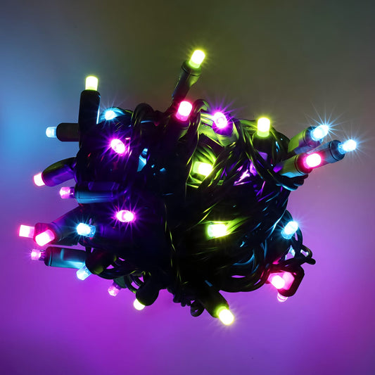 50 5mm ColorSplash Gingerbread Multicolor LED Christmas Lights 6’’ Spacing - Christmas Lights