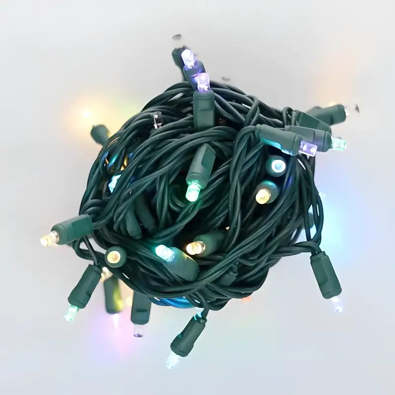 50 5mm ColorSplash Magic RGB Morphing Warm White Slow Fade LED Christmas Lights 6’’ Spacing Christmas Lights
