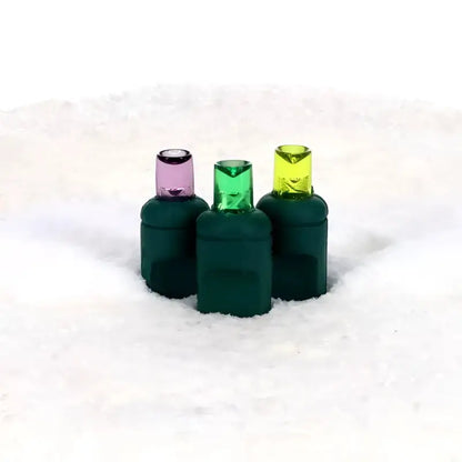 50 5mm ColorSplash Mardi Gras Purple Green Gold LED Christmas Lights 6’’ Spacing - Christmas Lights