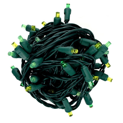 50 5mm ColorSplash Shamrock Green Lime Green Gold LED Christmas Lights 6’’ Spacing - Christmas Lights