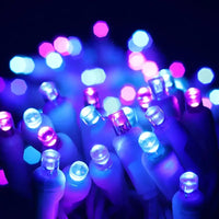 50 5mm ColorSplash Stardust - Teal, Blue, and Purple LED Christmas Lights, 6" Spacing, White Wire