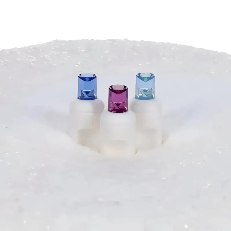 50 5mm ColorSplash Stardust Blue Purple Teal LED Christmas Lights 6’’ Spacing White Wire - Christmas Lights