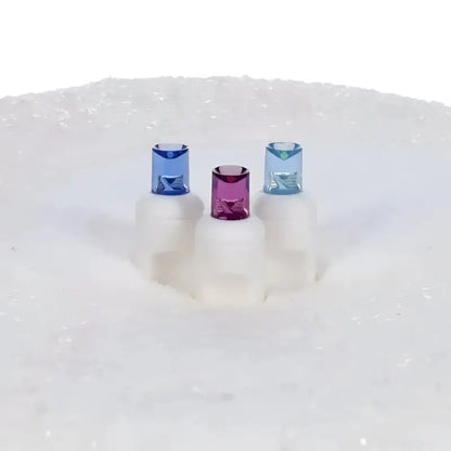 50 5mm ColorSplash Stardust Blue Purple Teal LED Christmas Lights 6’’ Spacing White Wire - Christmas Lights