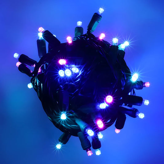 50 5mm ColorSplash Stardust 5mm Multicolor LED Christmas Lights 6’’ Spacing - Christmas Lights