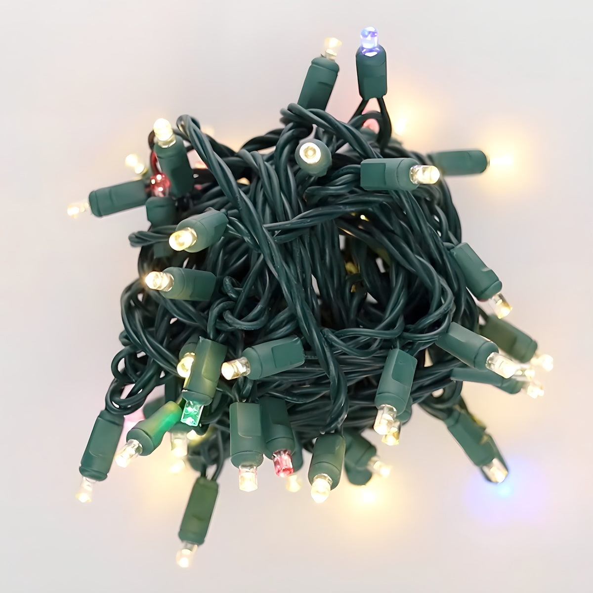 50 5mm ColorSplash Treasure Warm White/RGB Smooth Fading LED Christmas Lights 6’’ Spacing - Christmas Lights