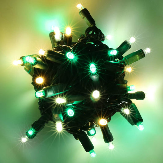 50 5mm ColorSplash Winter 5mm Multicolor LED Christmas Lights 6’’ Spacing - Christmas Lights