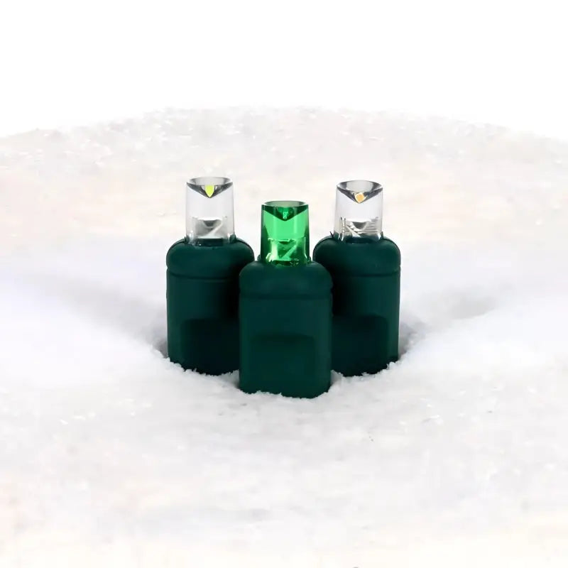 50 5mm ColorSplash Winter Warm White Cool White Green LED Christmas Lights 6’’ Spacing - Christmas Lights