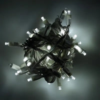 50 5mm Cool White QuadSpark® LED Strobe Christmas Lights, 6" Spacing, White Wire