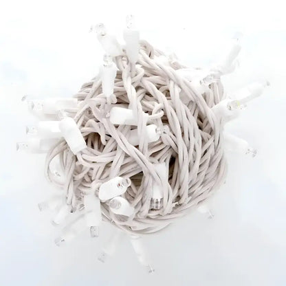 50 5mm Cool White SuperSpark LED Strobe Lights 6’’ Spacing White Wire Christmas Lights