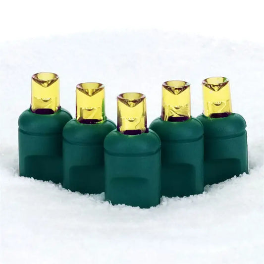 50 5mm Gold LED Christmas Lights 4’’ Spacing - Christmas Lights