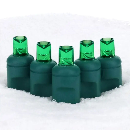 50 5mm Green LED Christmas Lights 4’’ Spacing - Christmas Lights