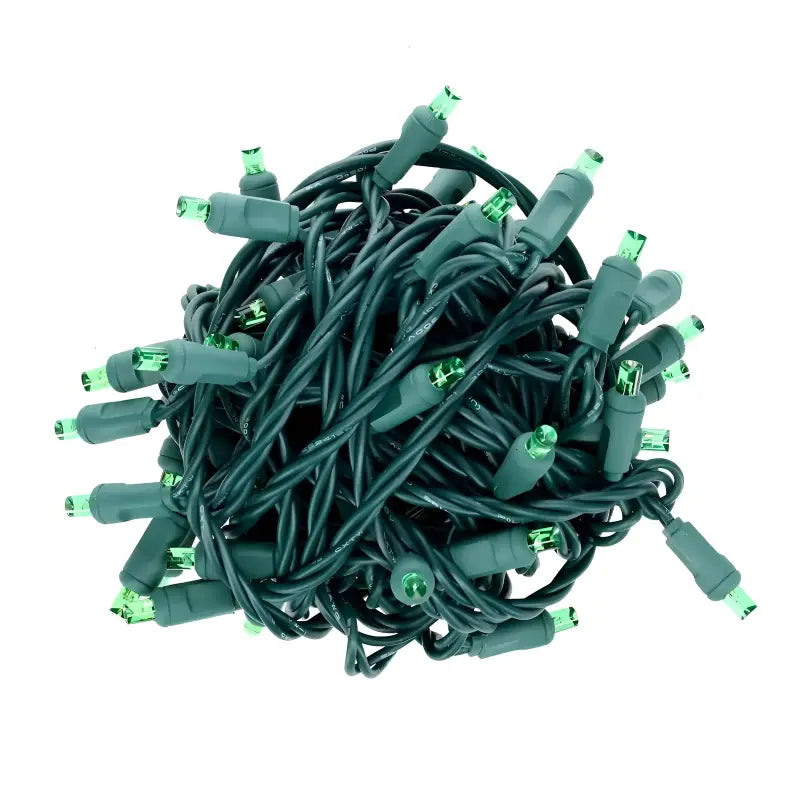 50 5mm Green QuadSpark Strobing/Static LED Strobe Lights 6’’ Spacing Christmas Lights