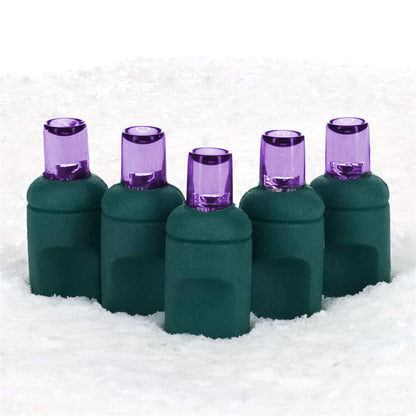 50 5mm Purple LED Christmas Lights 4’’ Spacing - Christmas Lights