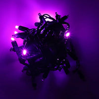 50 5mm Purple SuperSpark® LED Strobe Christmas Lights, 6" Spacing, Green Wire
