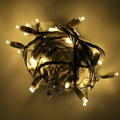 50 5mm Warm White QuadSpark Strobing/Static LED Strobe Lights 6’’ Spacing White Wire Christmas Lights