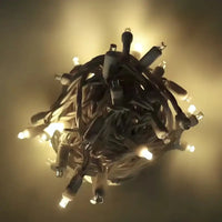 50 5mm Warm White SuperSpark® LED Strobe Christmas Lights, 6" Spacing, White Wire