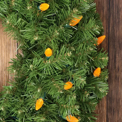 50 C6 Orange LED Christmas Lights 4’’ Spacing - Christmas Lights