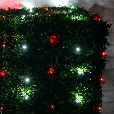 Red & Cool White 4 by 6 foot LED Christmas net lights