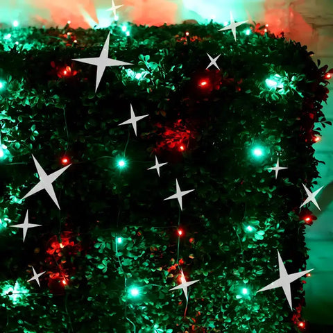 5mm 4’ x 6’ Red Green DreamSpark® Smooth Fade LED Net Lights Green Wire - Christmas Lights