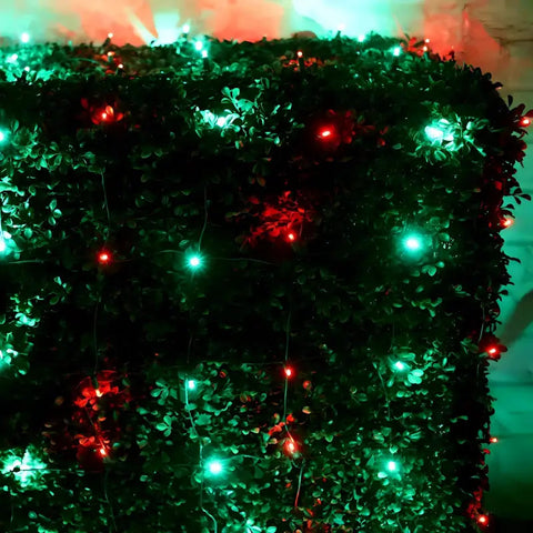 5mm 4’ x 6’ Red Green LED Net Lights Green Wire - Christmas Lights