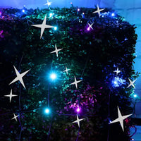5mm 4' x 6' Stardust - Blue, Purple, Teal DreamSpark® Smooth Fade LED Net Lights, Green Wire
