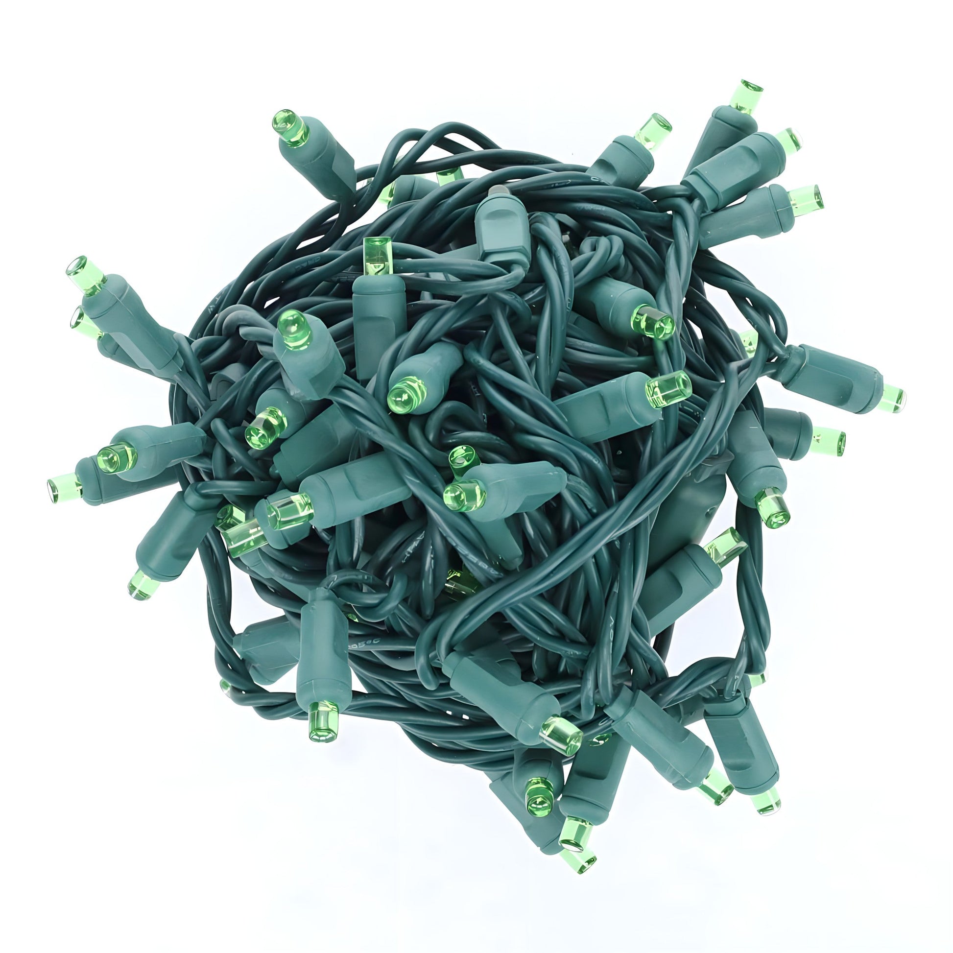 5mm Green LED Christmas Lights 100 Bulbs 4’’ Spacing - Christmas Lights