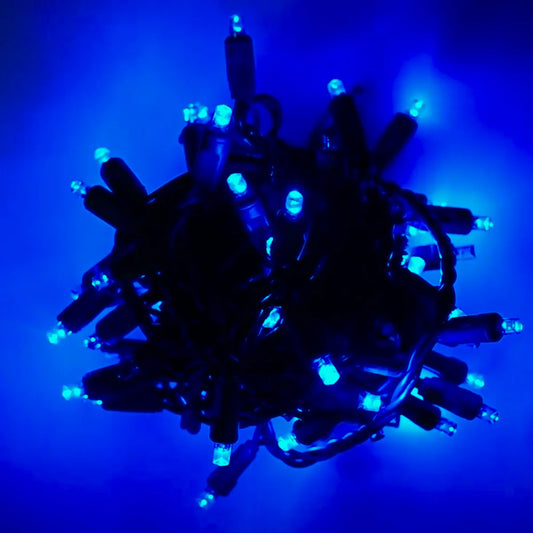5mm LED Smooth Fade Lights DreamSpark Blue 70 Bulbs 4’’ Spacing - Christmas Lights