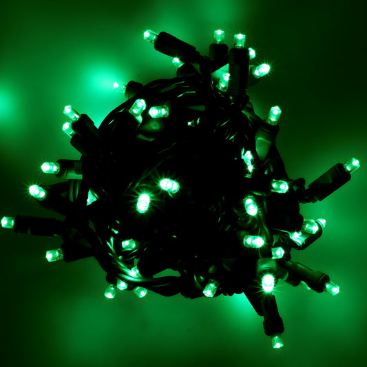 5mm LED Smooth Fade Lights DreamSpark Green 70 Bulbs 4’’ Spacing - Christmas Lights