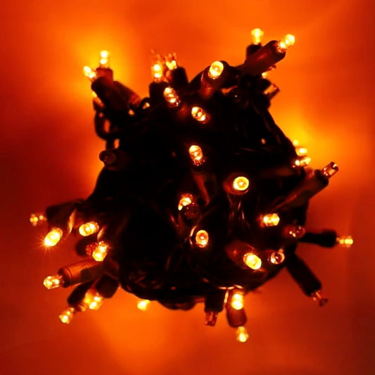 5mm LED Smooth Fade Lights DreamSpark Orange 70 Bulbs 4’’ Spacing - Christmas Lights