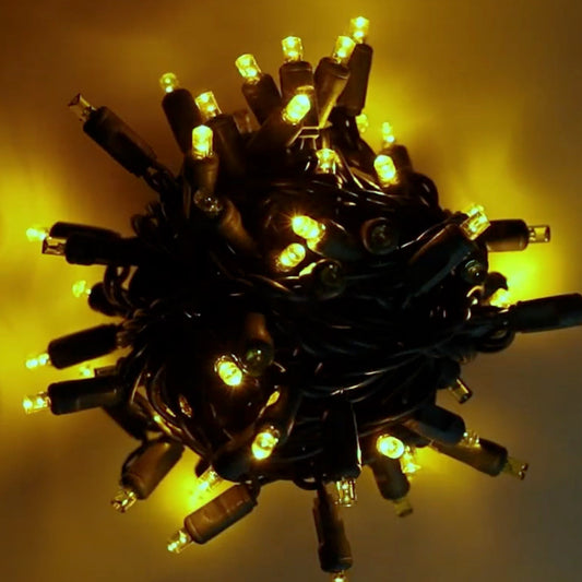 5mm LED Smooth Fade Lights DreamSpark Yellow 70 Bulbs 4’’ Spacing - Christmas Lights