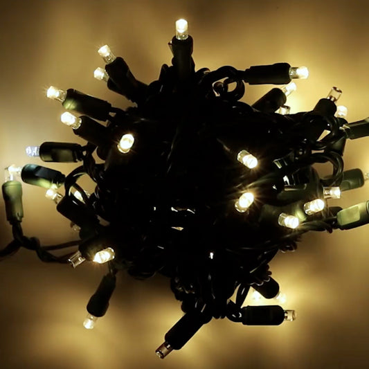 5mm LED Strobe Lights Dazzle Warm White /Cool White Strobing/Static 50 Bulbs 6’’ Spacing - Christmas Lights