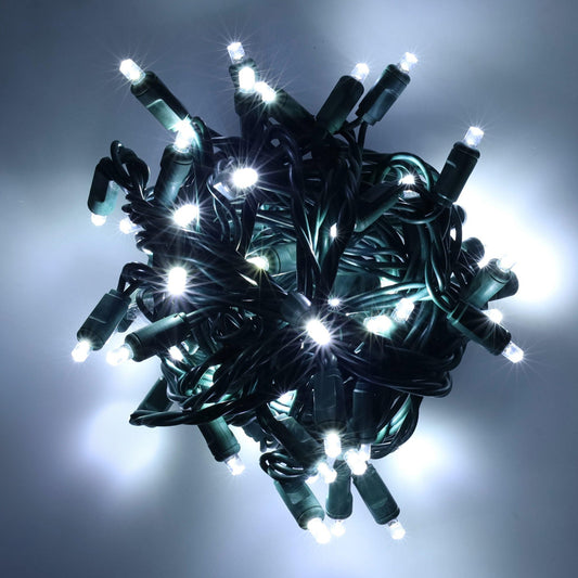 5mm LED Strobe Lights QuadSpark cool white Strobe Lights Strobing/Static 100 Bulbs 6’’ Spacing - Christmas Lights