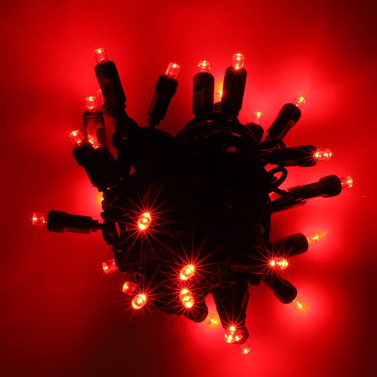 5mm LED Strobe Lights QuadSpark Red Strobe Lights Strobing/Static 50 Bulbs 6’’ Spacing - Christmas Lights