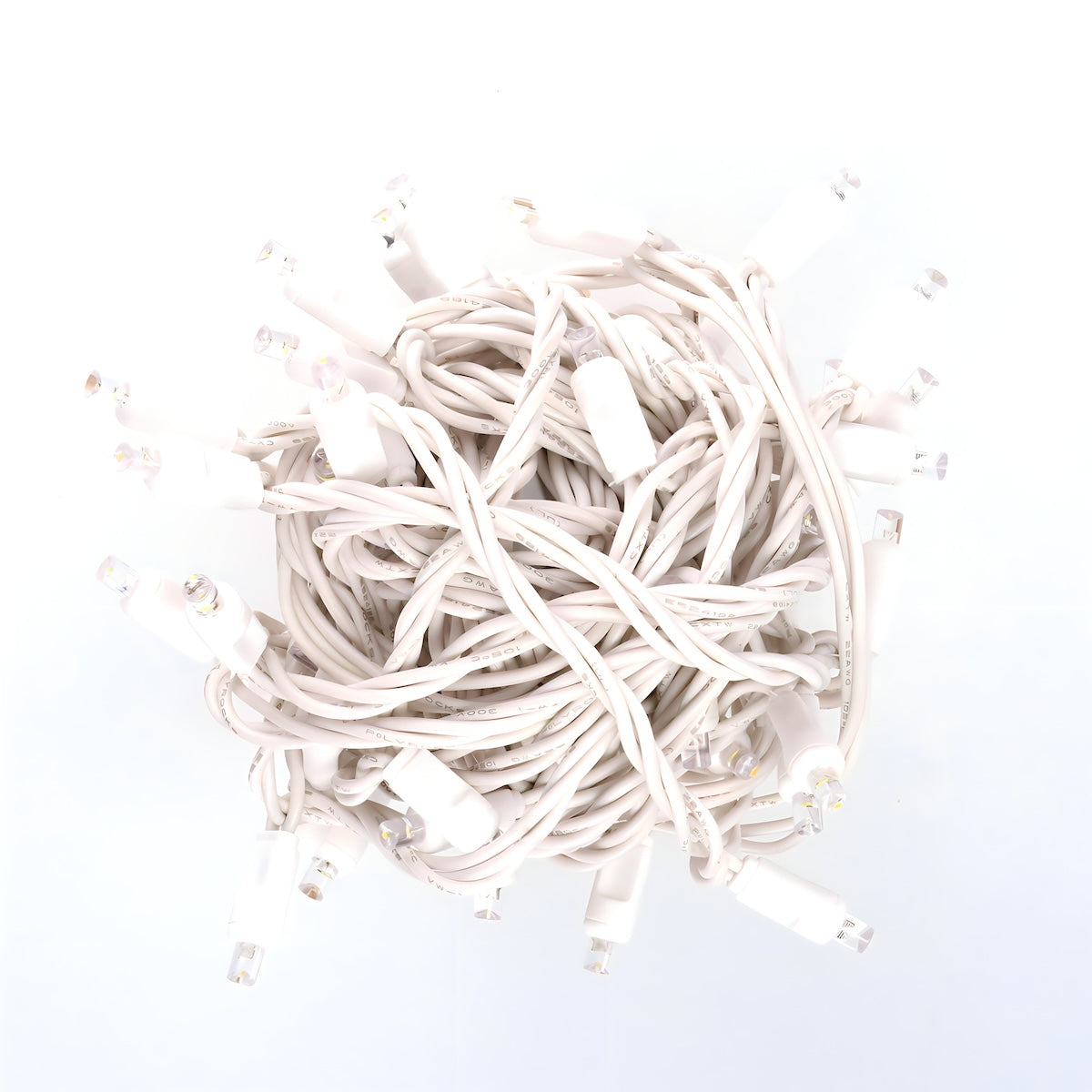 5mm LED Strobe Lights QuadSpark Warm White Strobe Lights Strobing/Static 50 Bulbs 6’’ Spacing White Wire - Christmas