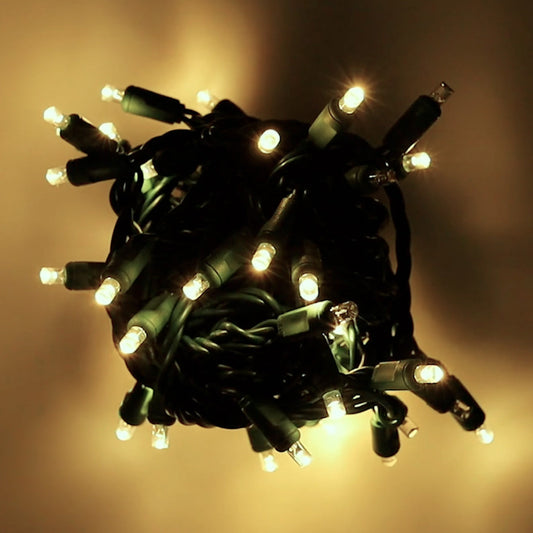 5mm LED Strobe Lights QuadSpark Warm White Strobe Lights Strobing/Static 50 Bulbs 6’’ Spacing - Christmas Lights
